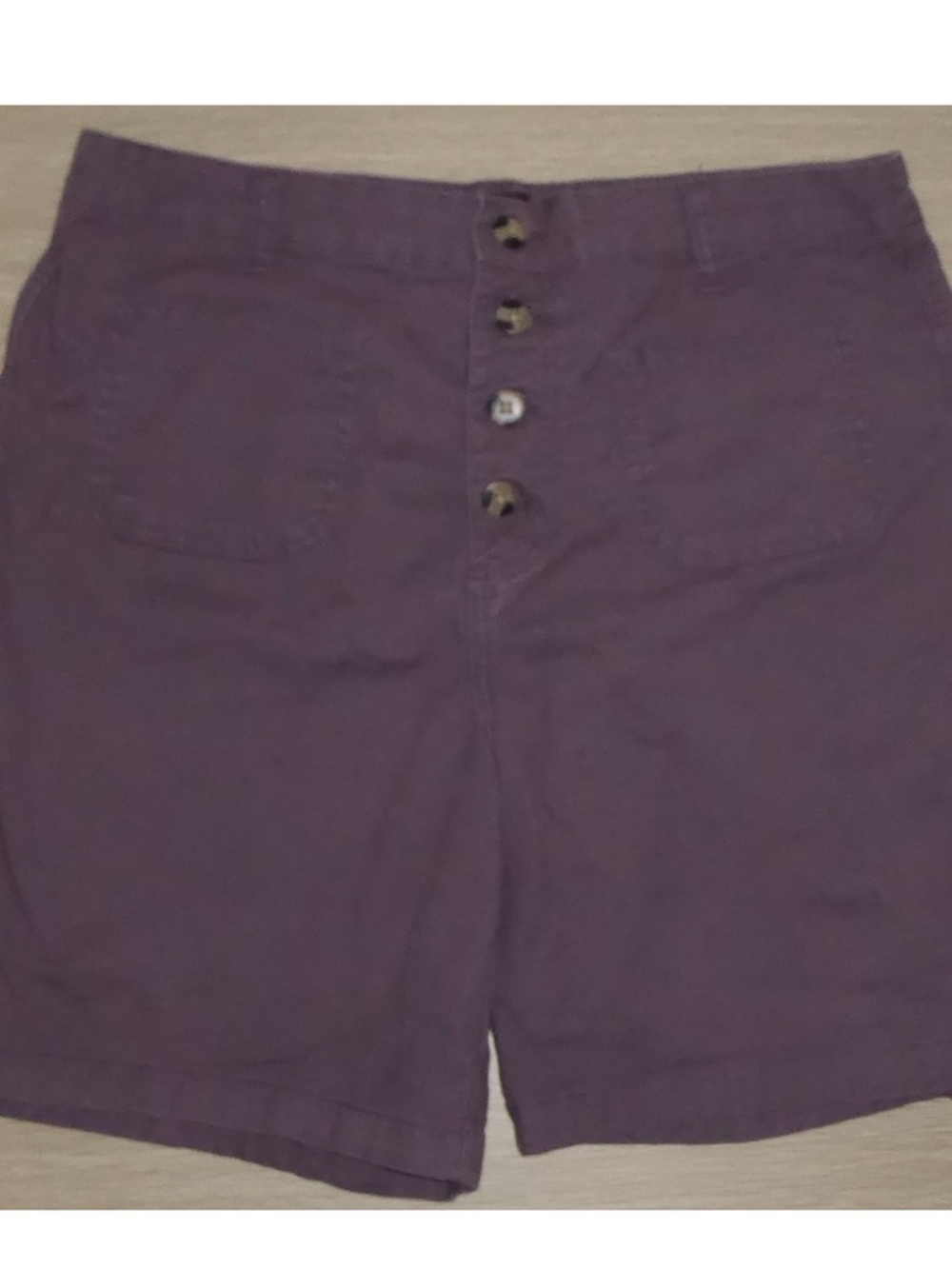 Womens Lee Cotton Shorts Dusky Purple Button Fly Cotton Blend 7" Inseam 14 14M L